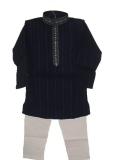 Cotton Embroidered Navy Blue Boys Kurta Pajama Cotton Embroidered Navy Blue Boys Kurta Pajama