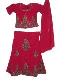 Ghagra Choli For Teens & Kids, Hot-Pink Dressy Indian Suit