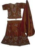 Dressy Party Wear 2 Tone Silk Kids Ghagra Choli (1 to 5 Year Girls)