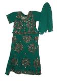 Choli Lehenga For Teen Girls To Toddlers In Green Georgette