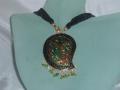 Black & Green Mina Work Rajasthani Jewelry Piece Black & Green Mina Work Rajasthani Jewelry Piece