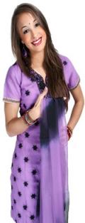 Cotton Churidar Suit in Lavender with Embroidery & Bootis