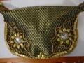 Trendy Green Handbag with Bead & Stone Work Trendy Green Handbag with Bead & Stone Work