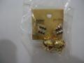 Jhumka Earrings in Gold Color with White & Red Stones