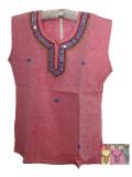 Mirror Work Sleeveless Cotton Indian Tunic For Teens - Small Mirror Work Sleeveless Cotton Indian Tunic For Teens - Small