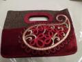 Handmade Red Velvet & Jute Trendy handbag Handmade Red Velvet & Jute Trendy handbag