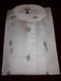 Embroidered White Cotton Kurta Pajama Indian Outfit Embroidered White Cotton Kurta Pajama Indian Outfit