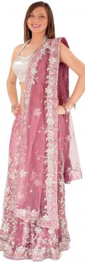 Onion Pink Net Designer Bridal Lehenga Choli