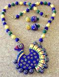 Handmade Traditional Style Terracotta Peacock Necklace Set Handmade Traditional Style Terracotta Peacock Necklace Set