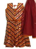 Sleeveless Orange/Maroon Traditional Chaniya Choli Outfit