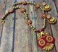 Red & Yellow Handcrafted Polymer Clay Art Jewelry Set Red & Yellow Handcrafted Polymer Clay Art Jewelry Set
