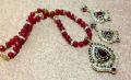 Traditional Red Rhinestone Necklace & Earrings Traditional Red Rhinestone Necklace & Earrings