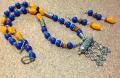 Tibetan Style Pendant & Earrings with Yellow/Blue Beads Necklace Tibetan Style Pendant & Earrings with Yellow/Blue Beads Necklace