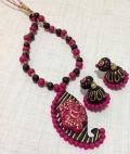 Handmade Ganesha Terracotta Necklace & Jhumka Set Handmade Ganesha Terracotta Necklace & Jhumka Set