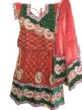 Embellished Red/Green Velvet/Net Lehenga Choli Embellished Red/Green Velvet/Net Lehenga Choli