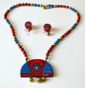 Terracotta Half Circle Necklace and Earring Set Terracotta Half Circle Necklace and Earring Set