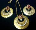 Goldtone Microplated Lakshmi Coin Pendant & Earrings Goldtone Microplated Lakshmi Coin Pendant & Earrings
