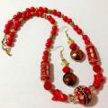 Tibetan Beaded necklace in Red and Gold Combo Tibetan Beaded necklace in Red and Gold Combo