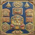 Large Ganesha Shubh Labh Clay Statue Frame 24 X 36 Large Ganesha Shubh Labh Clay Statue Frame 24 X 36