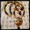 Meenkari Necklace & Jhumka Set in Black & Yellow Combo Meenkari Necklace & Jhumka Set in Black & Yellow Combo