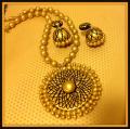 Amazing Golden Terracotta Necklace Set /w Jhumkas Amazing Golden Terracotta Necklace Set /w Jhumkas