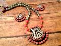 Silver Hand Carved Design with Pink Beads!!!!! Silver Hand Carved Design with Pink Beads!!!!!