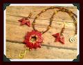 Polymer clay Floral Necklace with brown beads!!!!! Polymer clay Floral Necklace with brown beads!!!!!