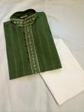 Cotton Olive Green Striped Kurta Pajama For Boys Cotton Olive Green Striped Kurta Pajama For Boys
