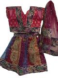 Party Wear Fuchsia Gold Net Lehenga Choli For Girls