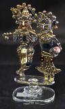 Crystal Lord Radha Krishna Statue /w Golden Lining (6" tall) Crystal Lord Radha Krishna Statue /w Golden Lining (6" tall)