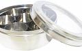 Indian Spice Box, Stainless Steel Masala Dabba /w See Thru Lid