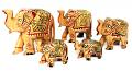 Wooden Elephant Family Statue (5 Piece Set) Wooden Elephant Family Statue (5 Piece Set)