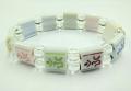 White OM Symbol Handmade Bracelet White OM Symbol Handmade Bracelet