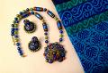 Terracotta Peacock Set /w Necklace & Jhumka Earrings