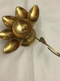 Brass 5 Oil Wick Pooja Aarti Diya with Handle