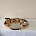 Hammered Copper Dinner Set with Thali, Bowl & Cup