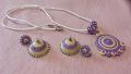 LKK-001 - Lavender & Offwhite Quilled Jewelry Set LKK-001 - Lavender & Offwhite Quilled Jewelry Set