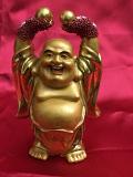 Gold Color Brass Small Laughing Buddha Figurine