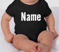 Organic Cotton Personalized Baby One Piece - Black  (3 - 12 months)