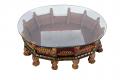 Colorful Artistic Hand Carved Wooden Palkhi Design Table - 31"
