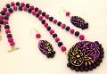 Gorgeous Black, Pink & Gold Embossed Terracotta Set