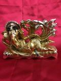 Gold Brass Lying Ganesha Statue