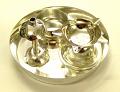 Pooja Thali \w Incense Stick Stand + Diya + KumKum Box in German Silver