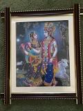 Decorated Radha Krishna Photo Frame