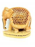 Unique Wood Elephant Statue Sculpture /w Baby Inside