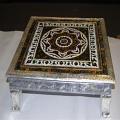 Meenakari Bajot, Handcrafted Bajoth Table (Chowki) \w Carving Meenakari Bajot, Handcrafted Bajoth Table (Chowki) \w Carving