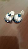 Blue & Silver Terracotta Jhumka Earrings