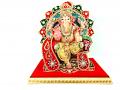 Large Decorated Ganesha Idol on Raj Gaddi 14" H x 11" W x 9" D