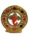Ganesha Abstract Statue in Round Embellished Gold Finish Ganesha Abstract Statue in Round Embellished Gold Finish