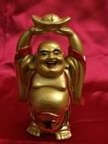 Laughing Buddha Statue - Small Gold Brass Figurine Laughing Buddha Statue - Small Gold Brass Figurine